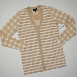 Rondina Gingham Striped Cardigan